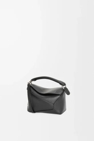 Bolso Mini Puzzle Edge en piel de becerro clásica, color negro