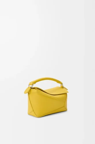 Bolso Mini Puzzle Edge en piel de becerro granulada suave color Dandelion