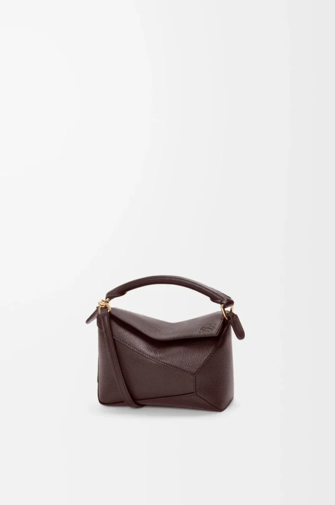 Bolso Mini Puzzle Edge en piel de becerro granulada suave Dark Chestnut Bolso Mini Puzzle Edge en piel de becerro granulada suave Dark Chestnut