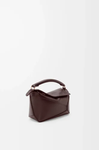 Bolso Mini Puzzle Edge en piel de becerro granulada suave Dark Chestnut