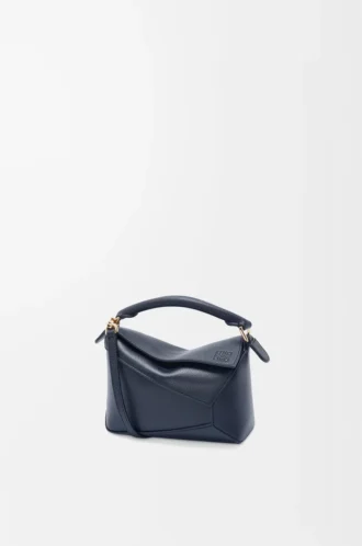Bolso Mini Puzzle Edge en piel de becerro granulada suave Deep Navy