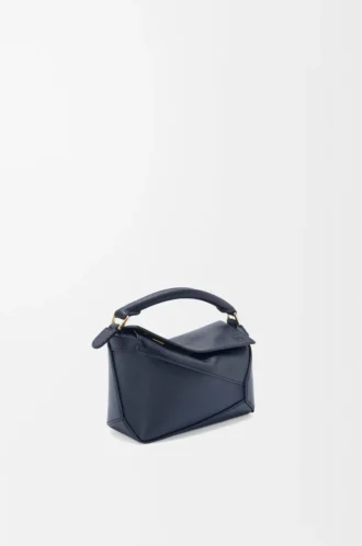 Bolso Mini Puzzle Edge en piel de becerro granulada suave Deep Navy