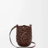 Bolso Nest Basket pequeño en piel de becerro color castaño
