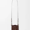 Bolso Nest Basket pequeño en piel de becerro color castaño