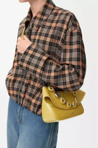 Bolso Ola mediano en piel de becerro lisa Ginger