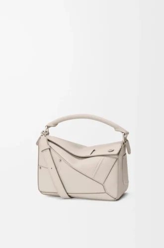 Bolso Panta pequeño Puzzle en piel de becerro brillante Light Ghost