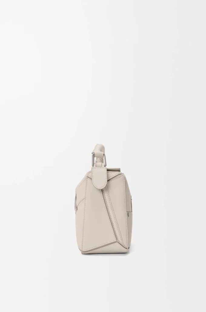 Bolso Panta pequeño Puzzle en piel de becerro brillante Light Ghost