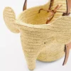 Bolso pequeño Elephant de rafia y piel de becerro Natural/Tan Bolso pequeño Elephant de rafia y piel de becerro Natural/Tan