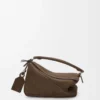 Bolso pequeño Featherlight Puzzle en nubuck granulado color tundra