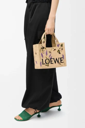 Bolso pequeño LOEWE Font en rafia Natural