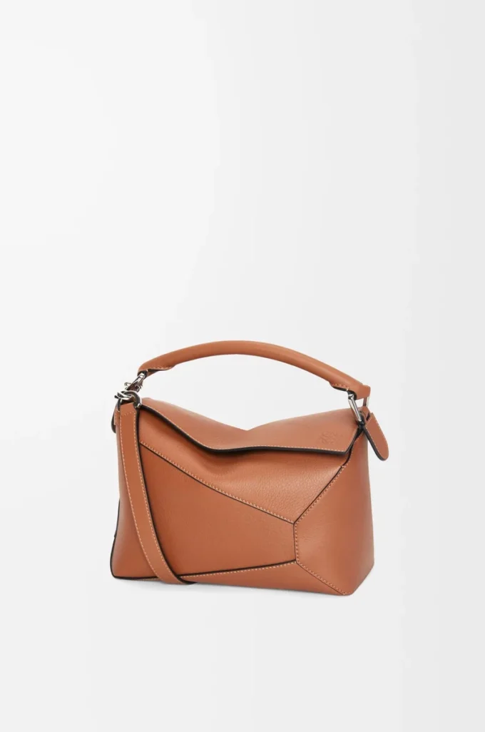 Bolso pequeño Puzzle Edge en piel de becerro clásica color Tan Bolso pequeño Puzzle Edge en piel de becerro clásica color Tan