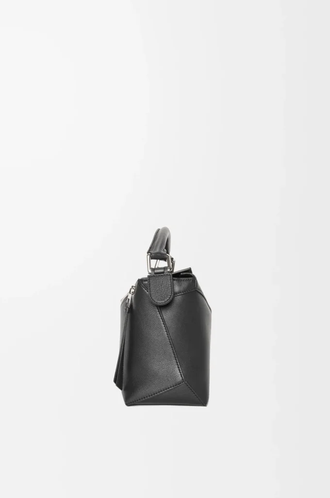 Bolso pequeño Puzzle Edge en piel de becerro clásica negro
