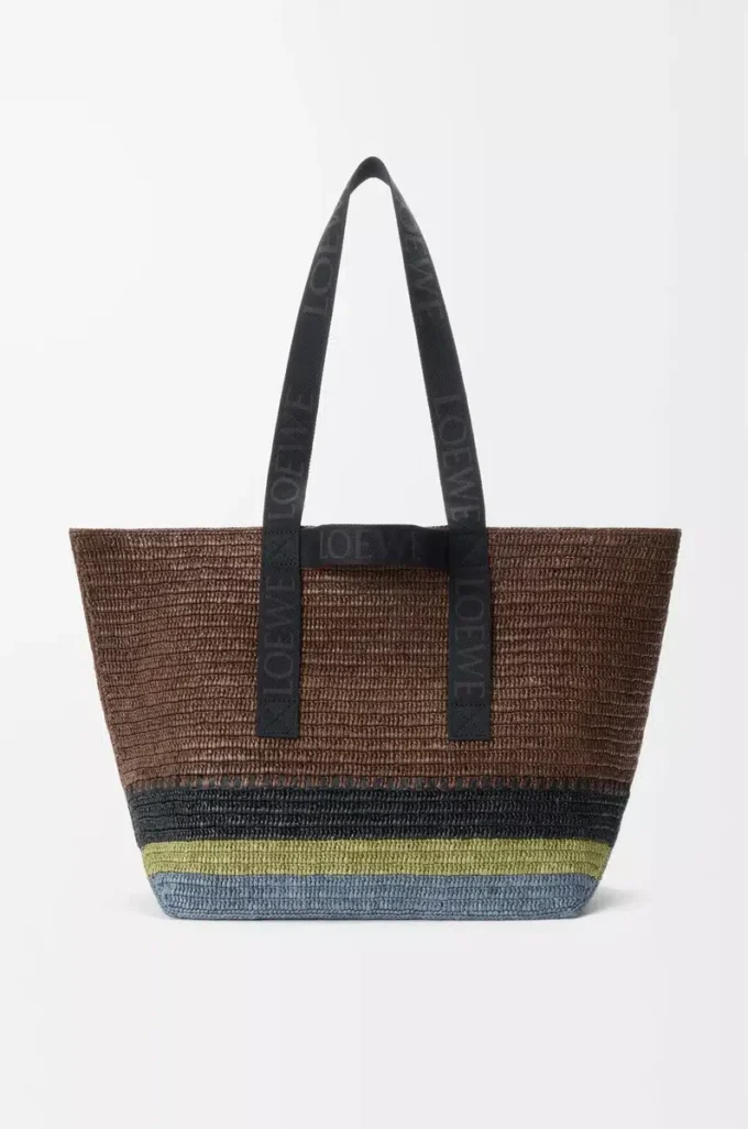 Bolso plegable de rafia Marrón/Multicolor Bolso plegable de rafia Marrón/Multicolor