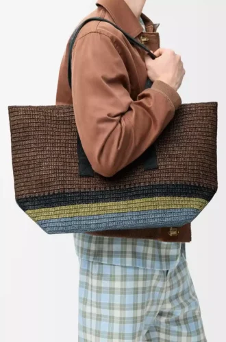Bolso plegable de rafia Marrón/Multicolor Bolso plegable de rafia Marrón/Multicolor