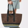 Bolso plegable de rafia Marrón/Multicolor Bolso plegable de rafia Marrón/Multicolor