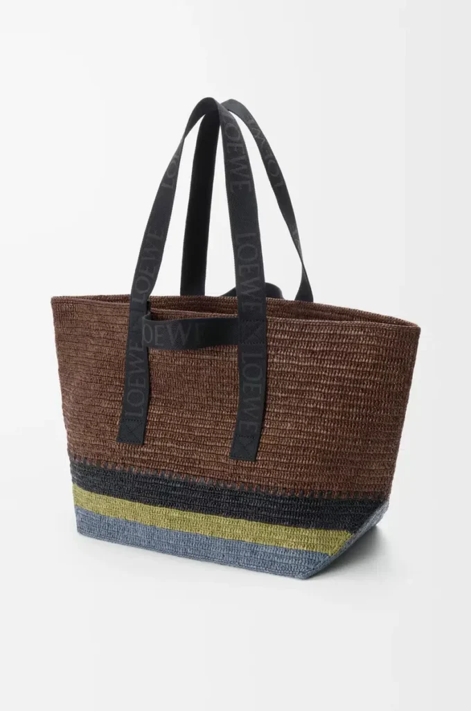 Bolso plegable de rafia Marrón/Multicolor Bolso plegable de rafia Marrón/Multicolor