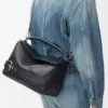 Bolso Puzzle Biker grande en piel de becerro brillante, color negro