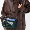 Bolso Puzzle Cat pequeño futurista en punto bordado y piel de becerro clásica Multicolor Verde Bolso Puzzle Cat pequeño futurista en punto bordado y piel de becerro clásica Multicolor Verde