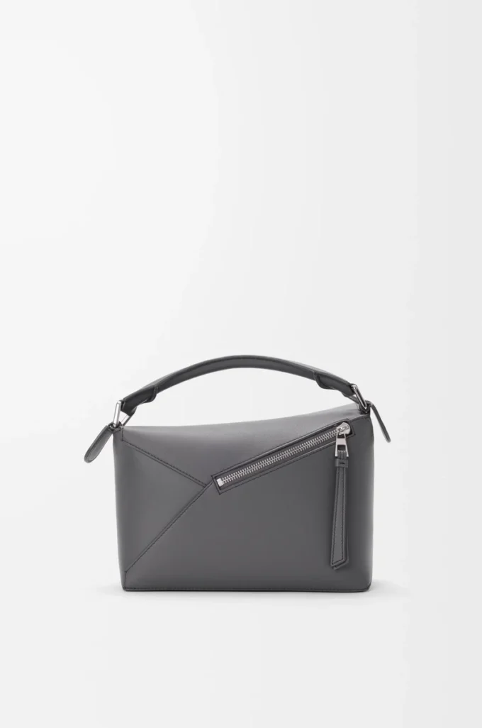 Bolso Puzzle Edge pequeño en piel de becerro clásica color pizarra Bolso Puzzle Edge pequeño en piel de becerro clásica color pizarra