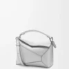 Bolso Puzzle Edge pequeño en piel de cordero laminada Plata Bolso Puzzle Edge pequeño en piel de cordero laminada Plata