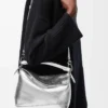 Bolso Puzzle Edge pequeño en piel de cordero laminada Plata Bolso Puzzle Edge pequeño en piel de cordero laminada Plata