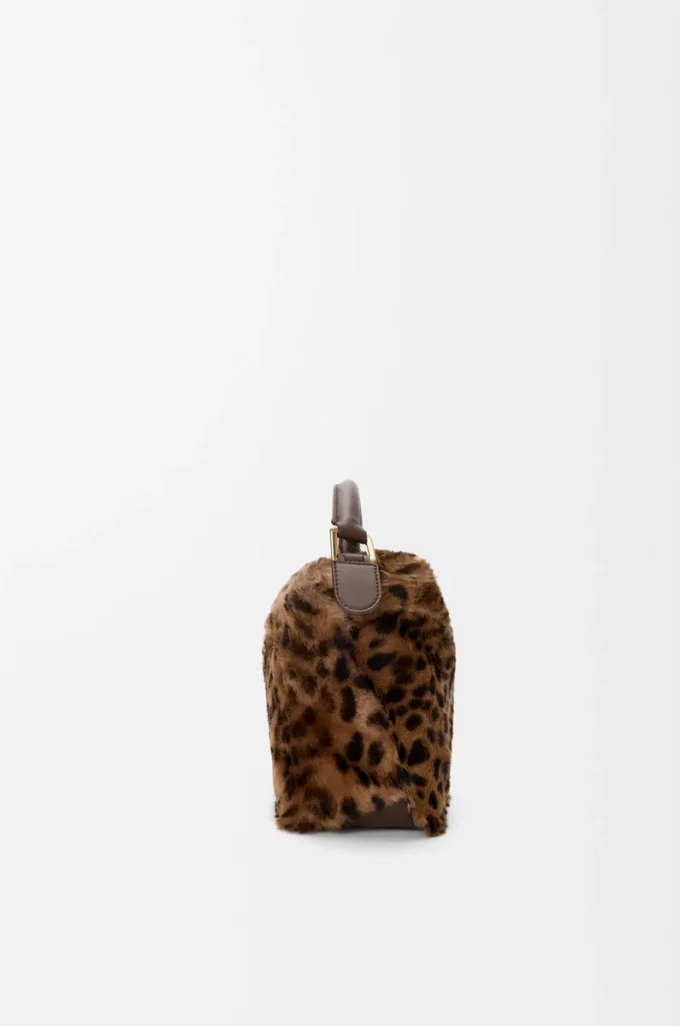 Bolso Puzzle Edge pequeño en piel de oveja estampada Beige/Marrón Bolso Puzzle Edge pequeño en piel de oveja estampada Beige/Marrón