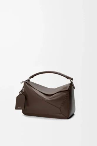 Bolso Puzzle Featherlight grande en piel de cordero napa Dark Chestnut