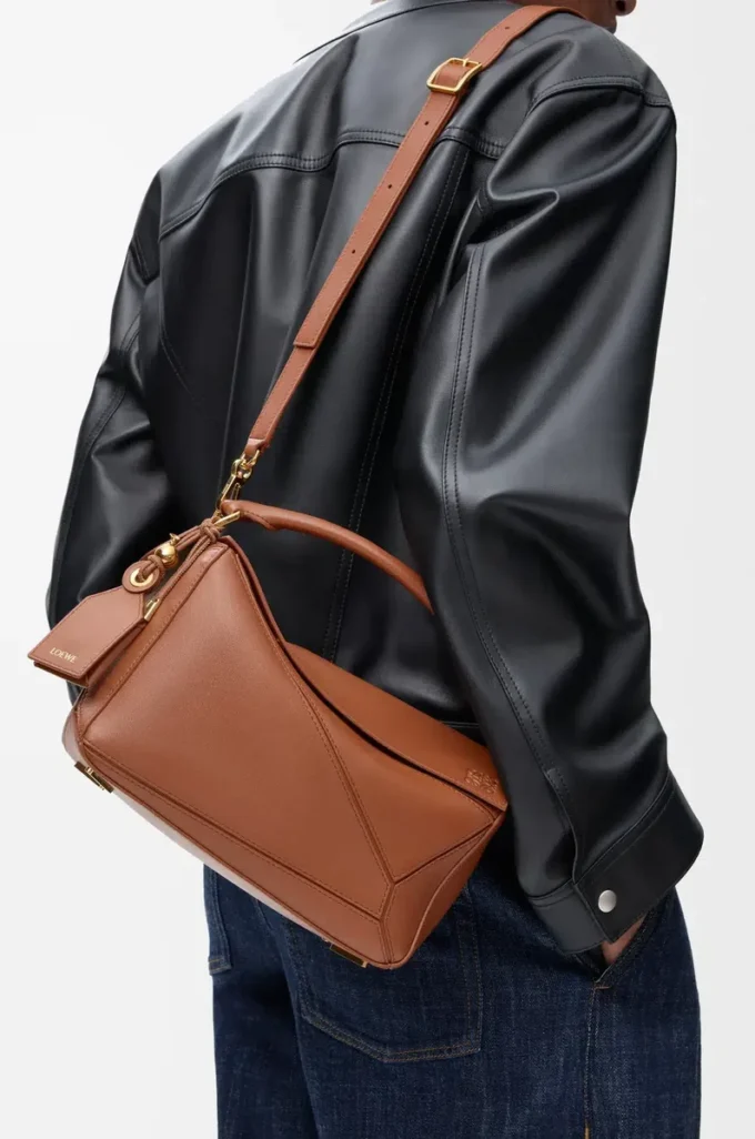 Bolso Puzzle Featherlight pequeño en piel de cordero napa color Pecan Bolso Puzzle Featherlight pequeño en piel de cordero napa color Pecan