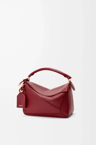 Bolso Puzzle Featherlight pequeño en piel de cordero napa rojo quemado