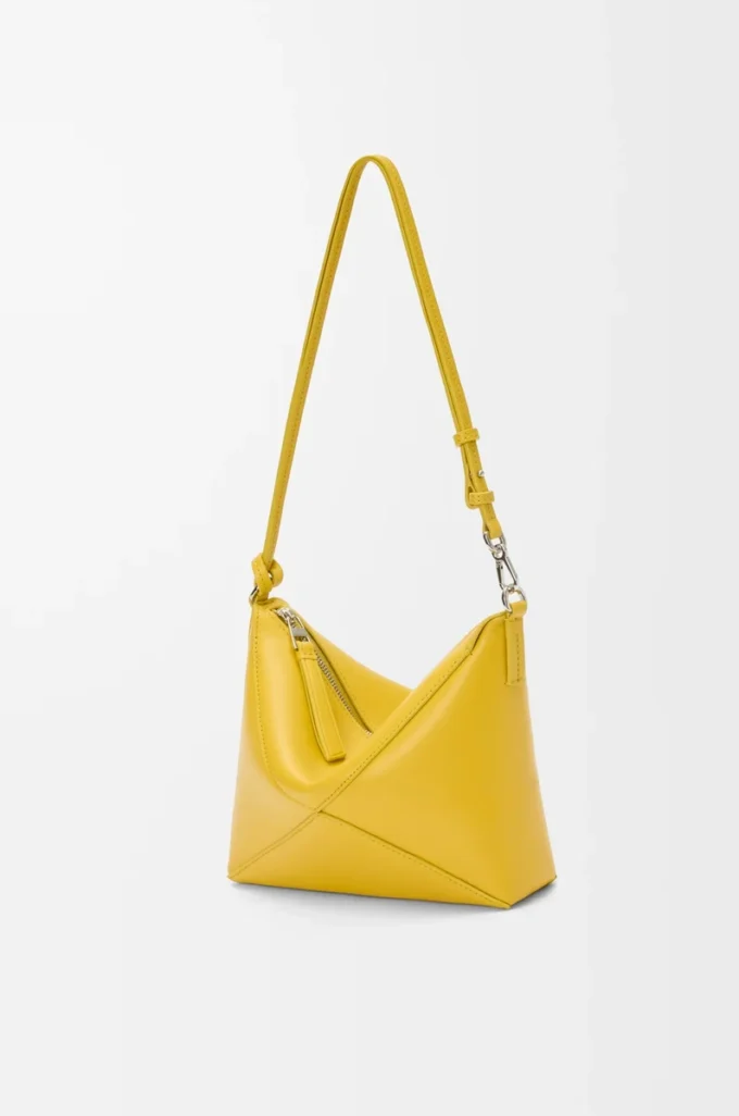 Bolso Puzzle Fold en piel de becerro napa brillante Dandelion