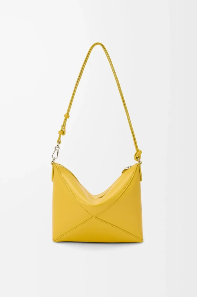 Bolso Puzzle Fold en piel de becerro napa brillante Dandelion