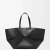 Bolso Puzzle Fold XXL en piel de becerro brillante Negro