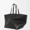 Bolso Puzzle Fold XXL en piel de becerro brillante Negro