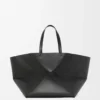 Bolso Puzzle Fold XXL en piel de becerro brillante Negro