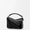 Bolso Puzzle pequeño en piel de becerro clásica y ante Negro Bolso Puzzle pequeño en piel de becerro clásica y ante Negro
