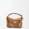 Bolso Puzzle pequeño en piel de becerro clásica y ante roble Bolso Puzzle pequeño en piel de becerro clásica y ante roble