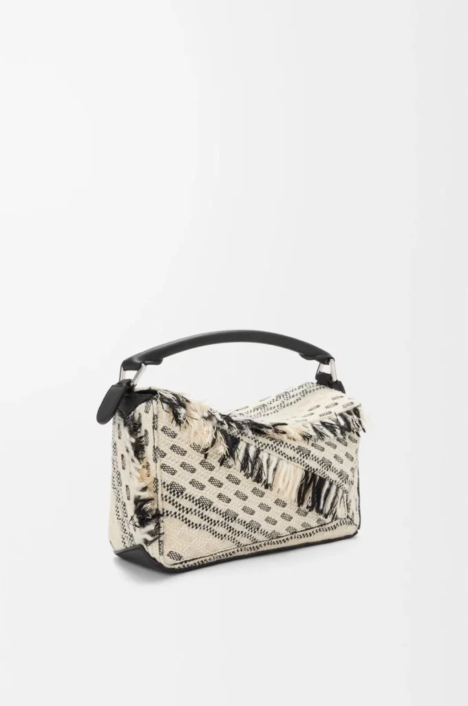 Bolso Puzzle pequeño en tejido textil negro/blanco Bolso Puzzle pequeño en tejido textil negro/blanco