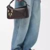 Bolso Puzzle pequeño Futurist Cat en piel de becerro clásica Dark Taupe