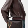 Bolso Puzzle pequeño Futurist Cat en piel de becerro clásica Dark Taupe