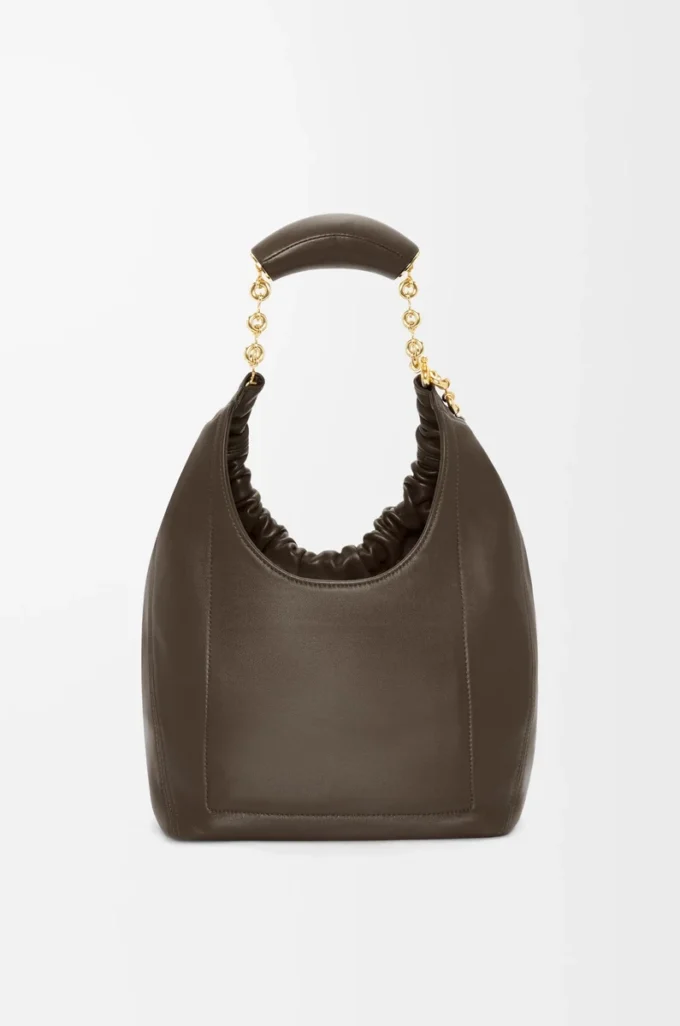 Bolso Squeeze pequeño en suave piel de cordero napa Chocolate Bolso Squeeze pequeño en suave piel de cordero napa Chocolate
