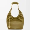 Bolso Squeeze pequeño en suave piel de cordero napa Oliva Bolso Squeeze pequeño en suave piel de cordero napa Oliva