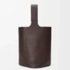 Bolso tipo cubo Pebble grande en piel de becerro granulada flexible Oxblood