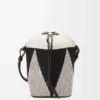 Bolso tipo cubo Small Treasure Bako en jacquard de lona y piel de becerro Natural/Negro