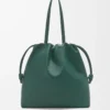Bolso tote con logotipo Flamenco en piel de becerro napa Evergreen