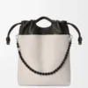 Bolso tote Flamenco en piel de cordero napa suave color fantasma claro/negro Bolso tote Flamenco en piel de cordero napa suave color fantasma claro/negro