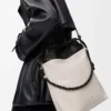 Bolso tote Flamenco en piel de cordero napa suave color fantasma claro/negro Bolso tote Flamenco en piel de cordero napa suave color fantasma claro/negro