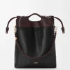 Bolso tote Flamenco en suave piel de cordero napa Negro/Castaño oscuro Bolso tote Flamenco en suave piel de cordero napa Negro/Castaño oscuro