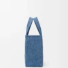 Bolso tote LOEWE Font pequeño en rafia azul claro Bolso tote LOEWE Font pequeño en rafia azul claro