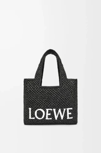 Bolso tote LOEWE Font pequeño en rafia Negro