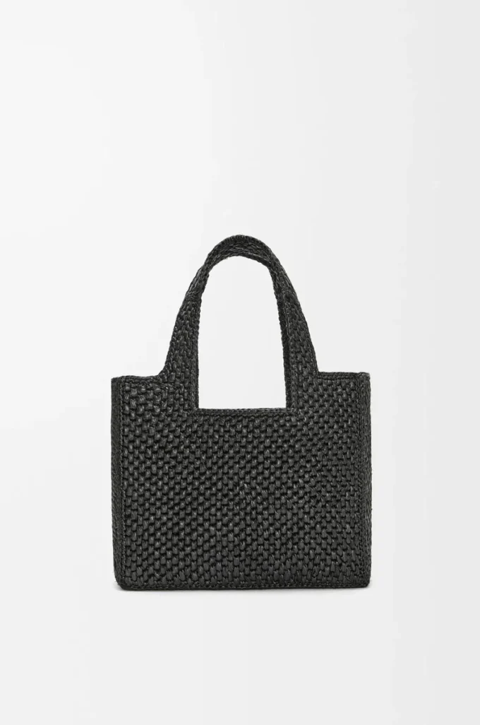 Bolso tote LOEWE Font pequeño en rafia Negro Bolso tote LOEWE Font pequeño en rafia Negro